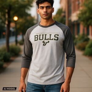 Champion‎ Gray White USF Bulls Long Sleeve Tee University of South Florida XXL